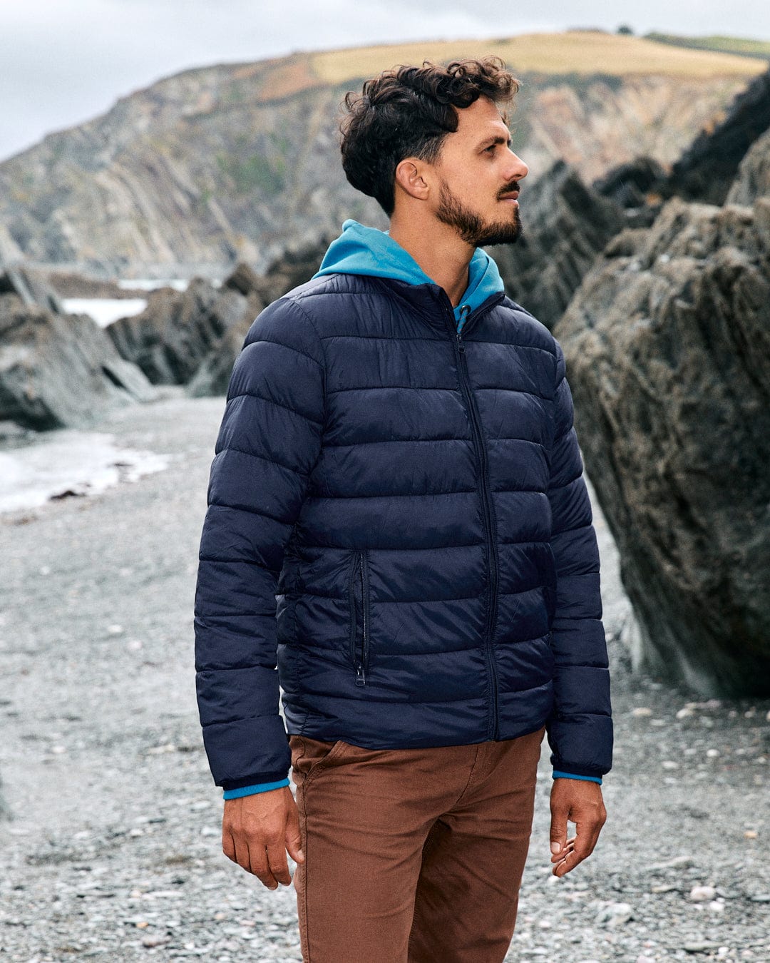 Resin - Mens Recycled Padded Jacket - Blue