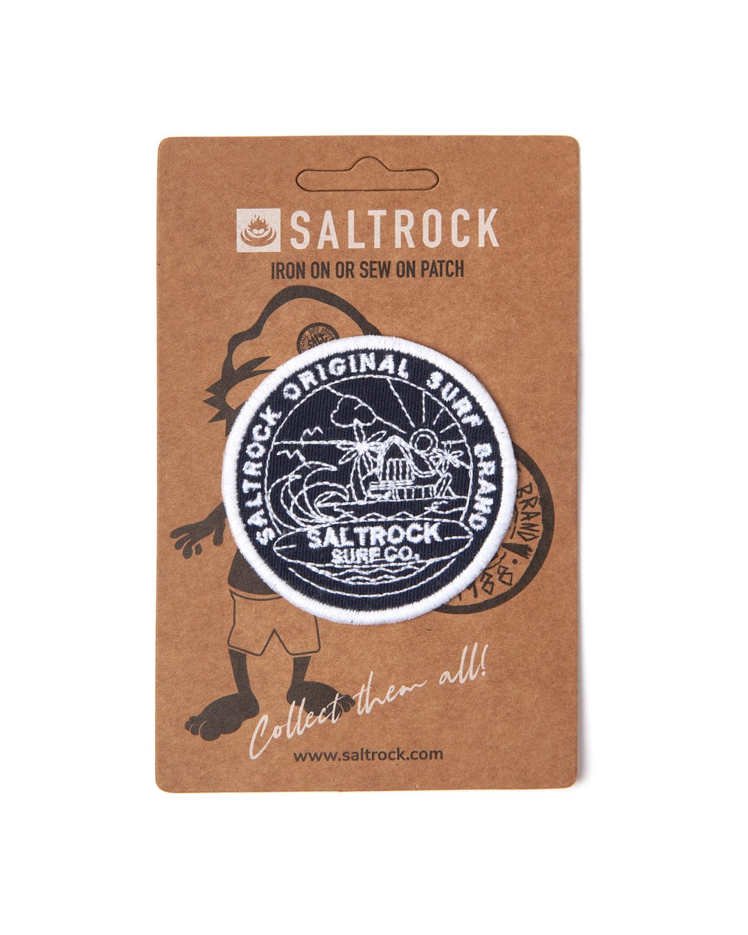 An Retreat Patches - Navy with the word Saltrock embroidered on it.