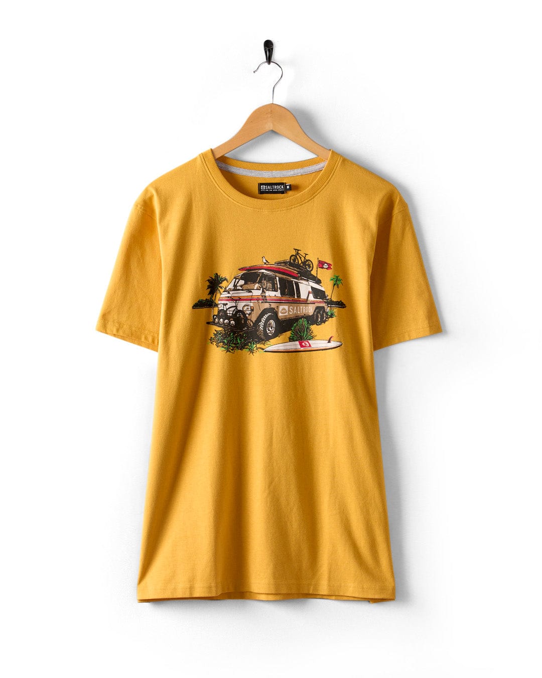 Retro Camper - Mens Short Sleeve T-Shirt - Yellow