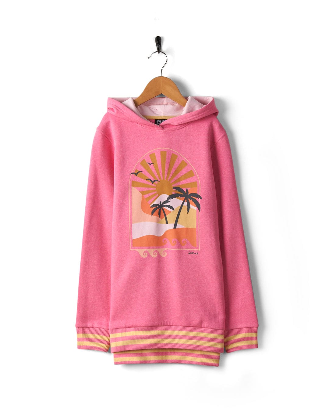 Pink longline hoodie on sale