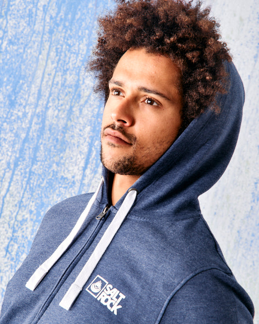 Saltrock Original - Mens Zip Hood - Blue Marl