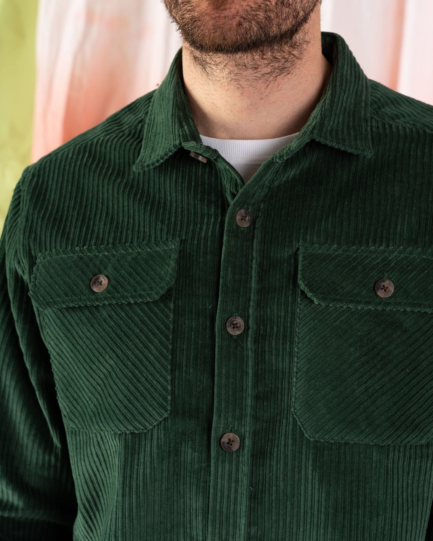 Ace - Mens Corduroy Over Shirt - Green