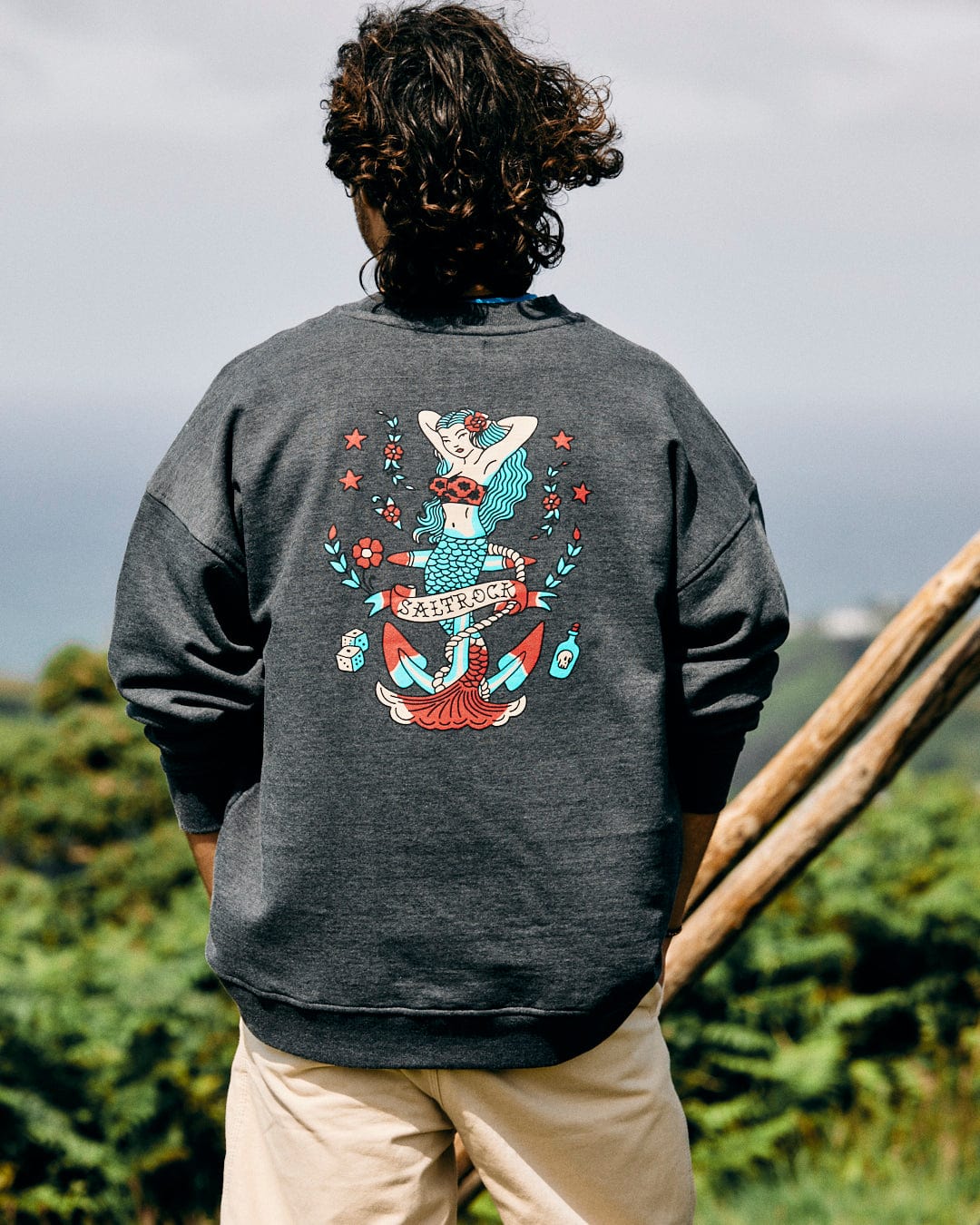 Sea Siren - Mens Sweat - Dark Grey