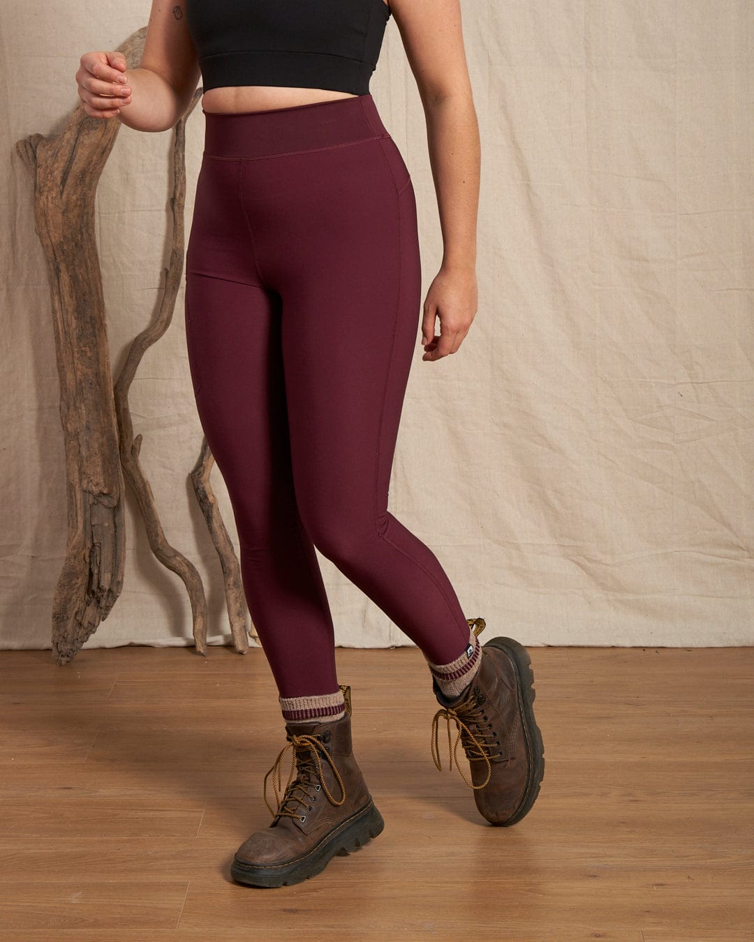 Solar - Womens Water Resistant Softshell Leggings - Burgundy