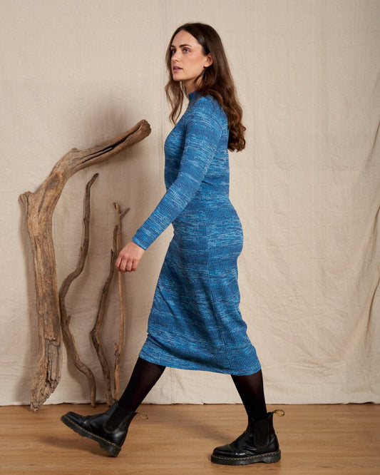 Space Dye Brooklyn - Womens Midi Dress - Blue