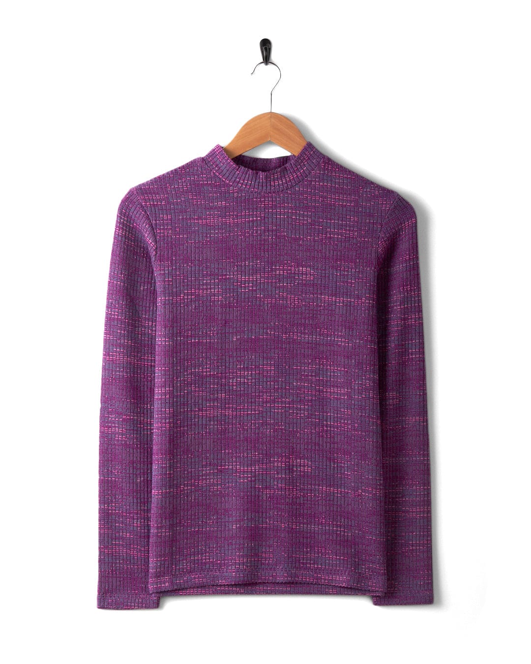 Space Dye Brooklyn - Womens Funnel Neck Top - Purple