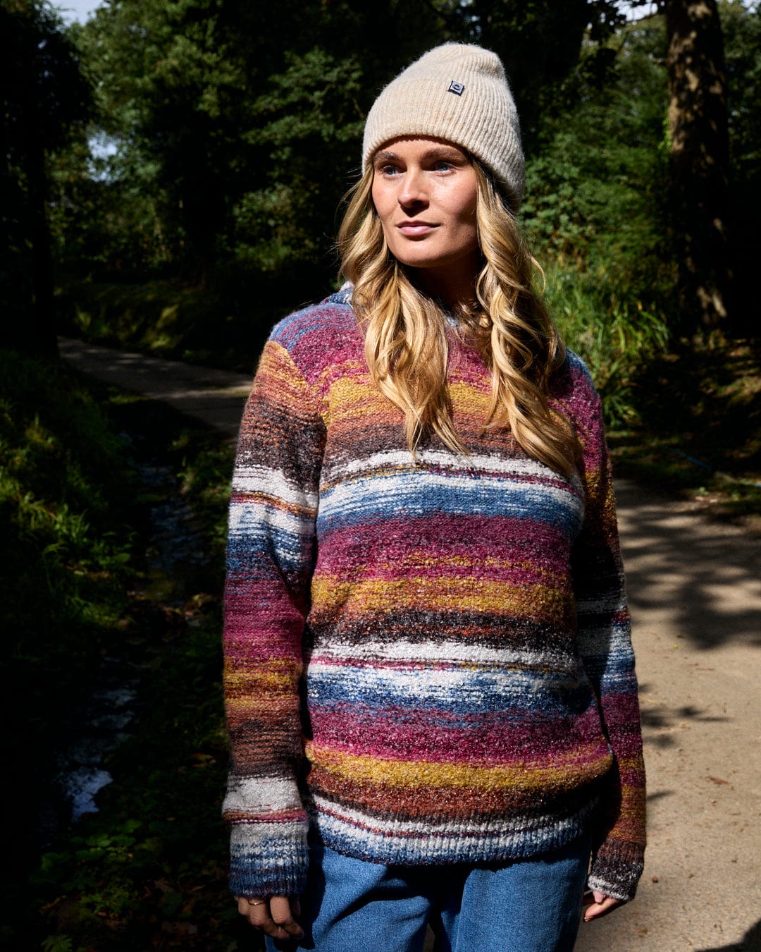 Space Dye Erin - Womens Knitted Hoodie - Multi