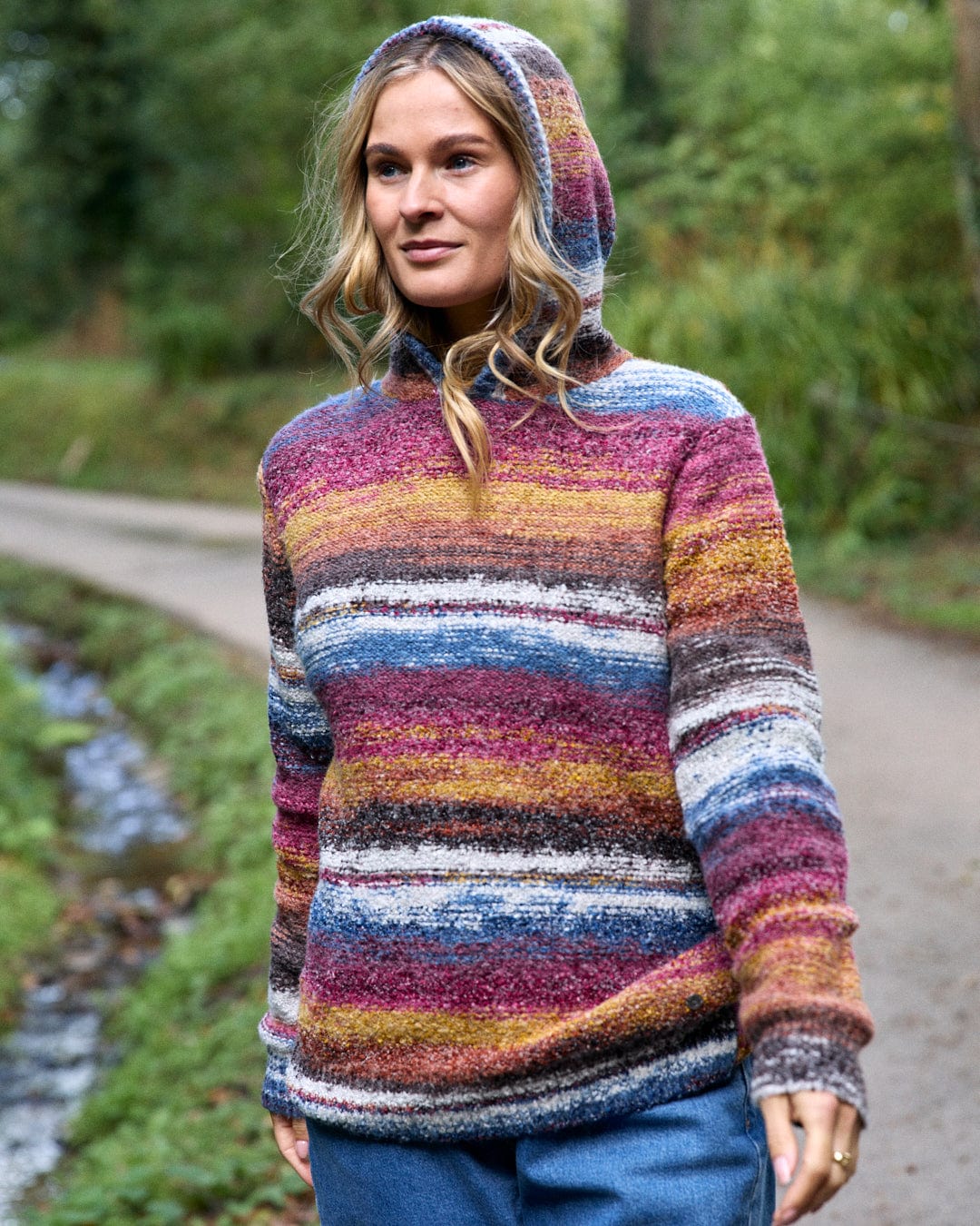 Space Dye Erin - Womens Knitted Hoodie - Multi