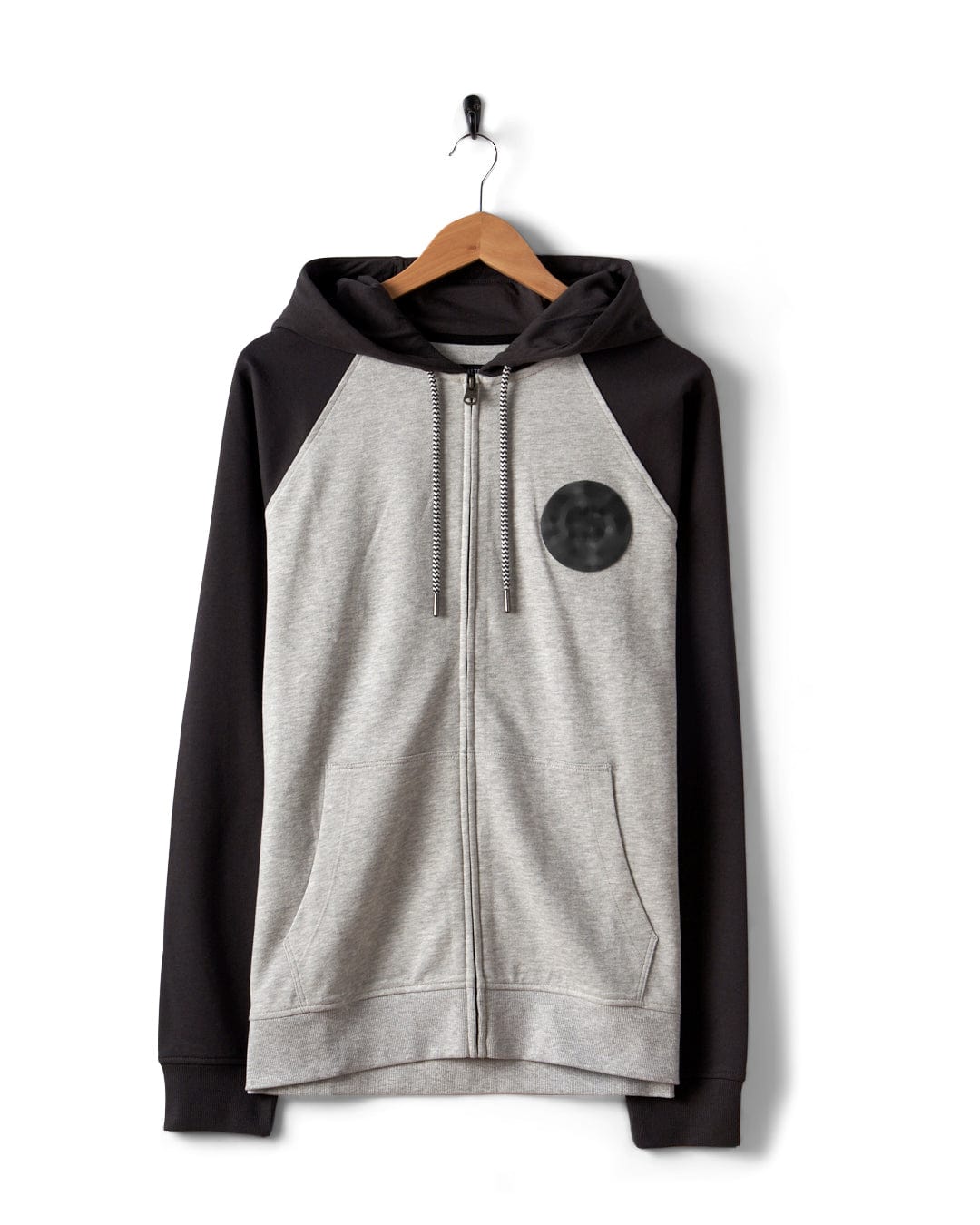 SR Warp Badge - Mens Recycled Zip Hoodie - Grey