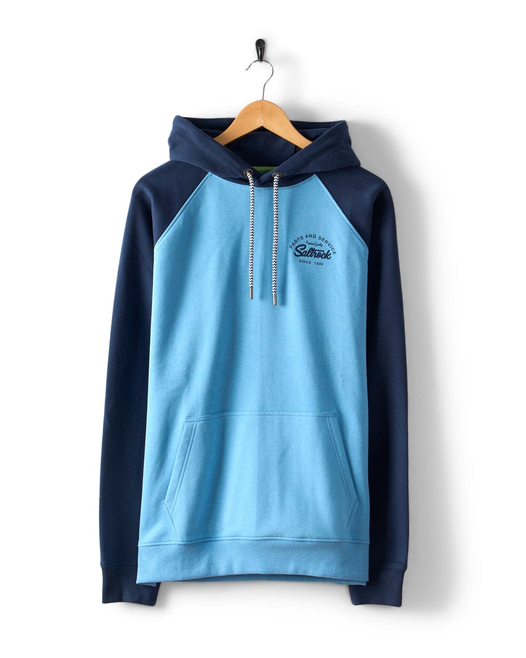 Strike Logo - Mens Raglan Pop Hoodie - Blue