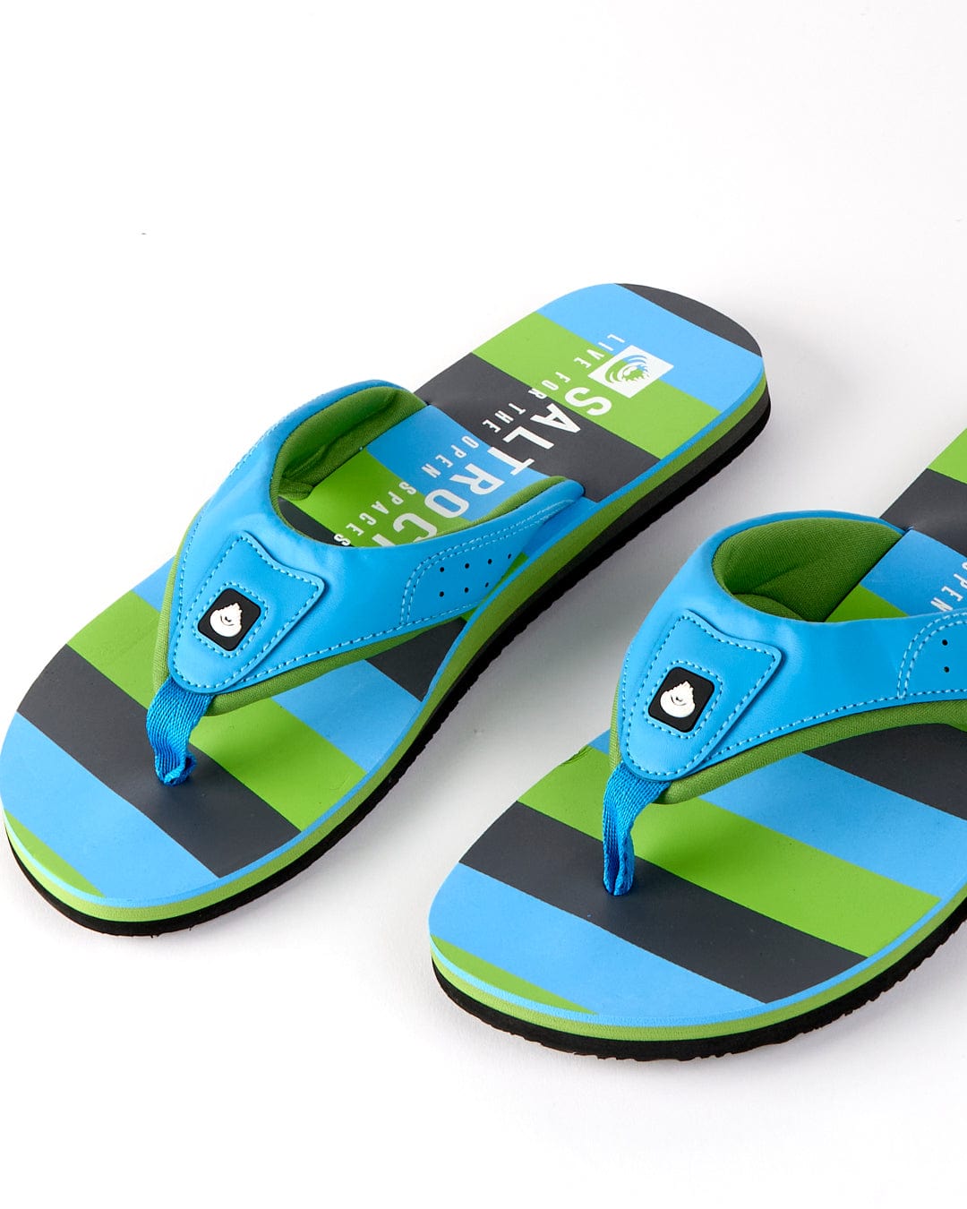 Striped - Mens Flip Flops - Blue