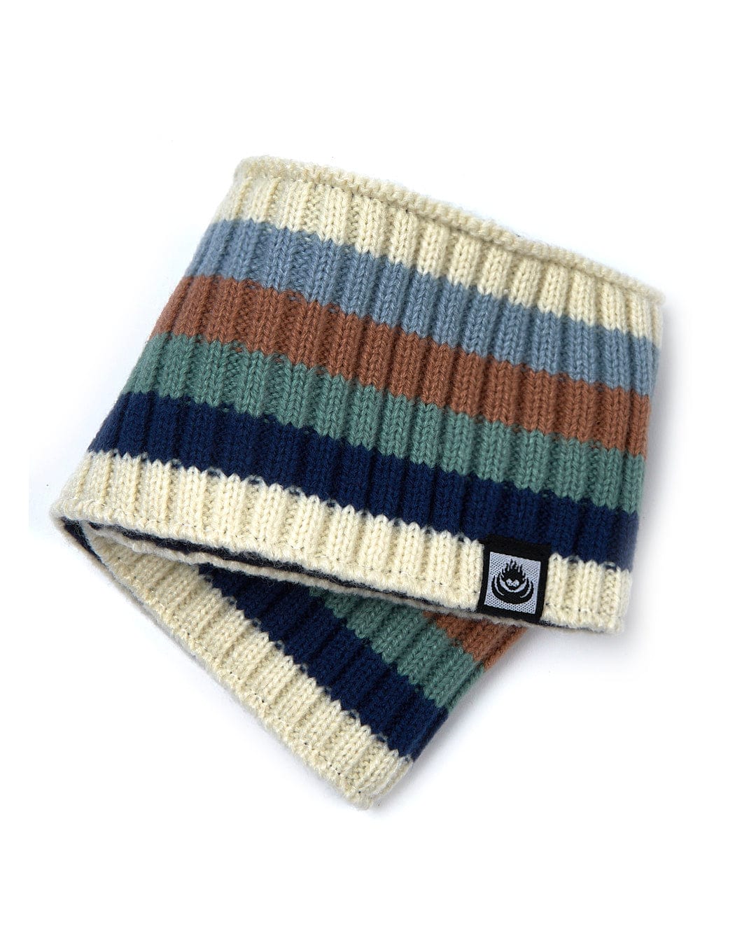 A stylish Stripe Out - Knitted Headband - Multi by Saltrock on a white background.