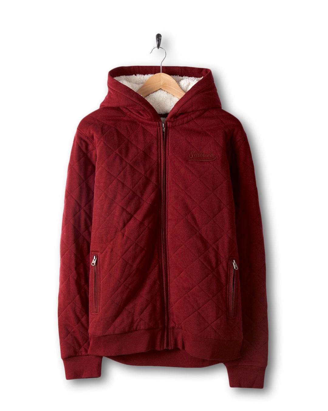 Tarka - Mens Quilted Borg Lined Hoodie - Red