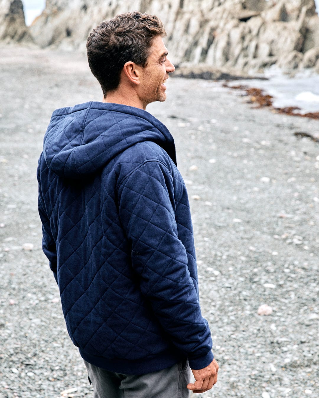 Quilted mens hoodie sale