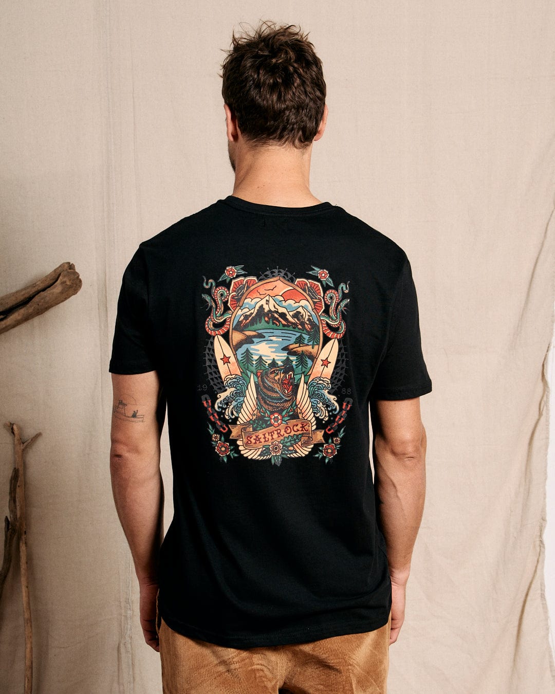 Tattoo Bear 2 - Mens T-Shirt - Black