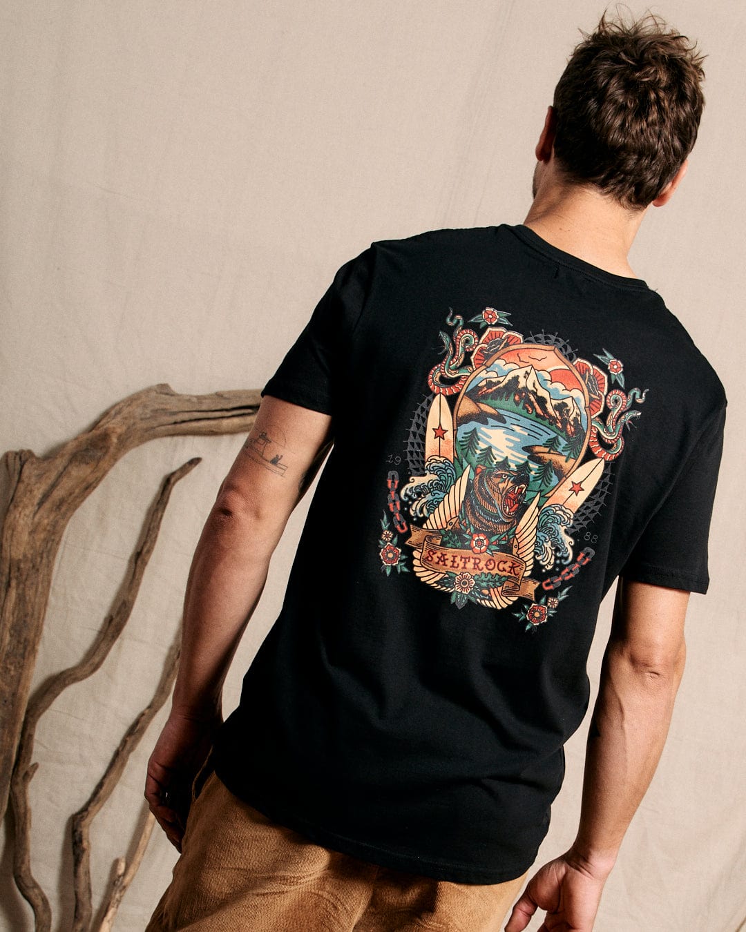 Tattoo Bear 2 - Mens T-Shirt - Black