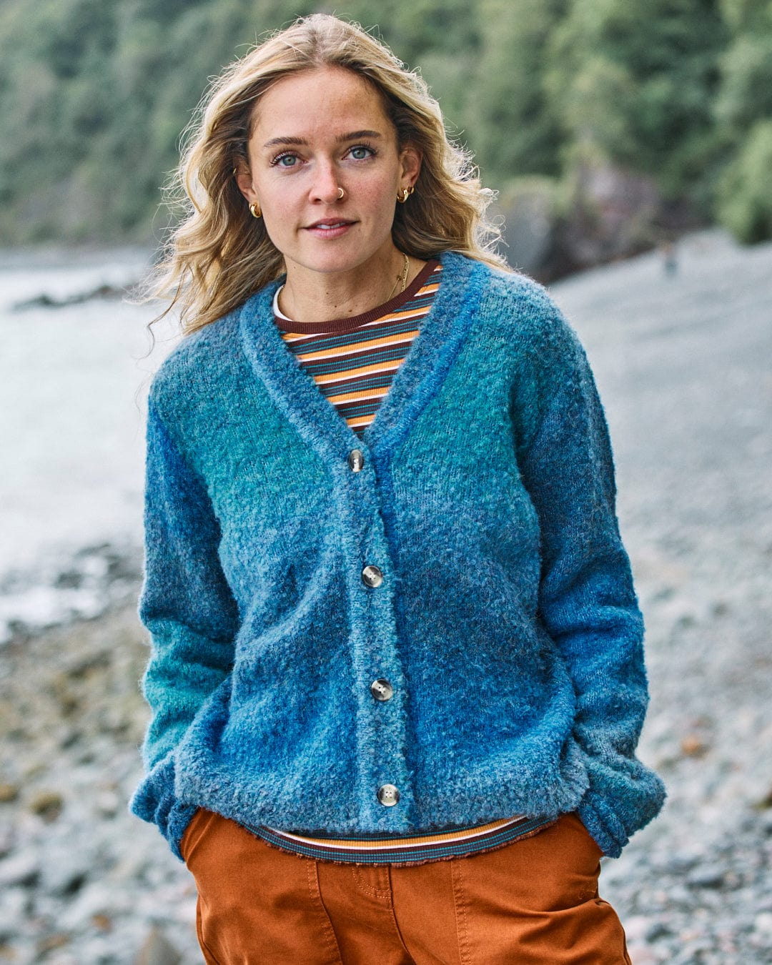 Tessa - Womens Knitted Cardigan - Blue