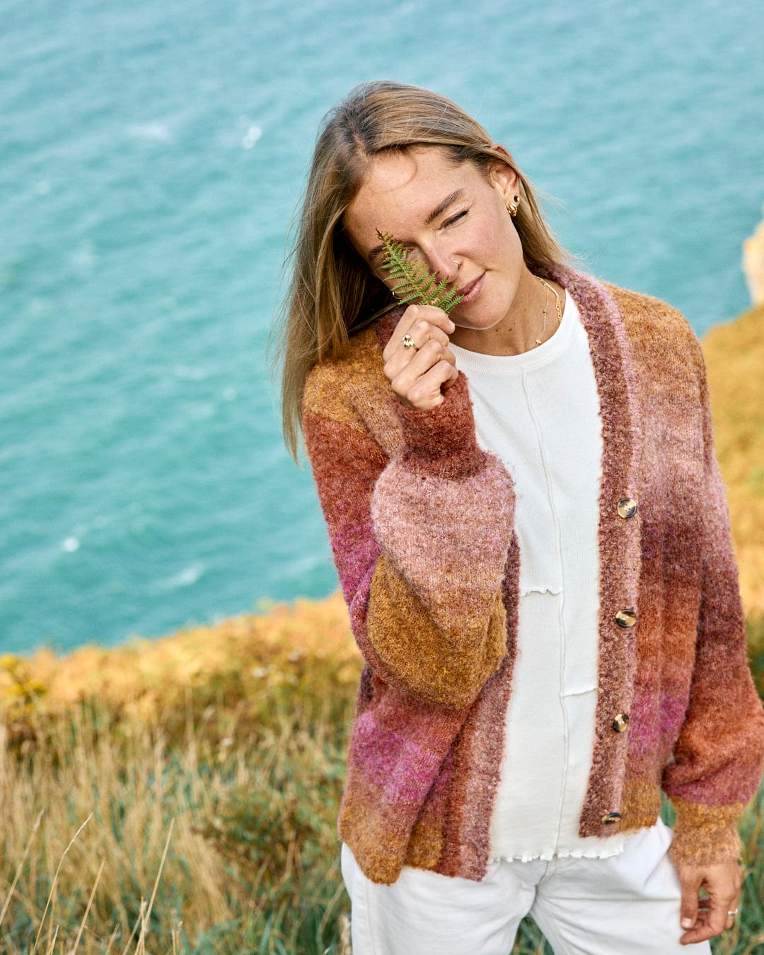 Tessa - Womens Knitted Cardigan - Pink