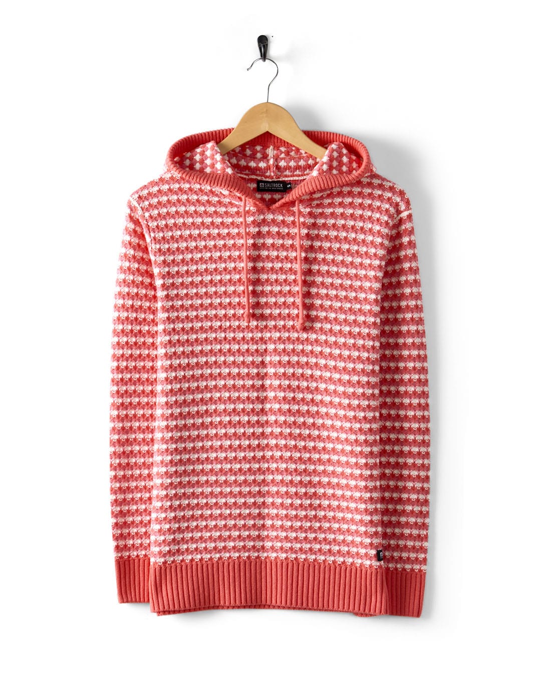 Thaw - Womens Hooded Knitted Hoodie - Coral