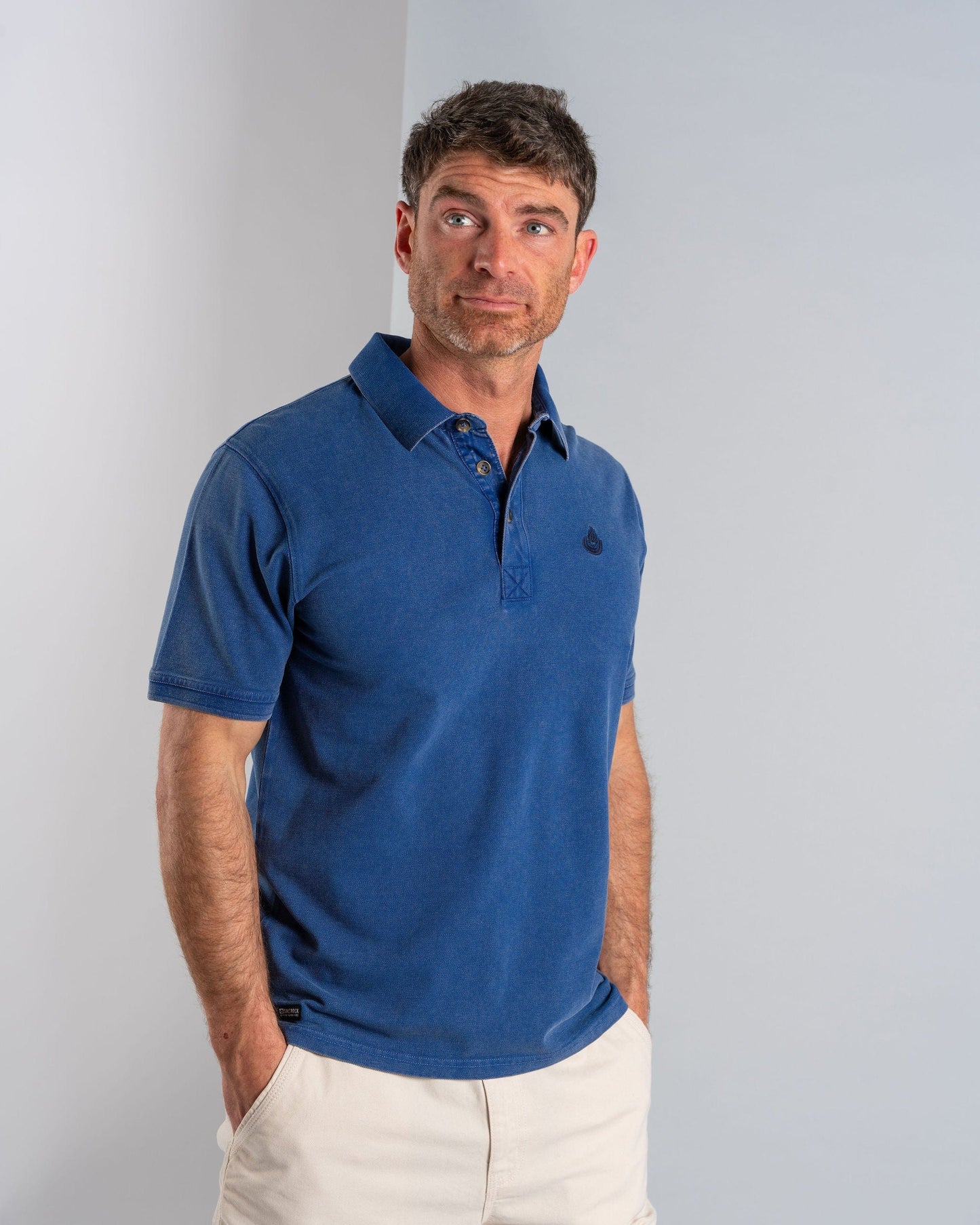 Seb - Mens Short Sleeve Polo - Blue