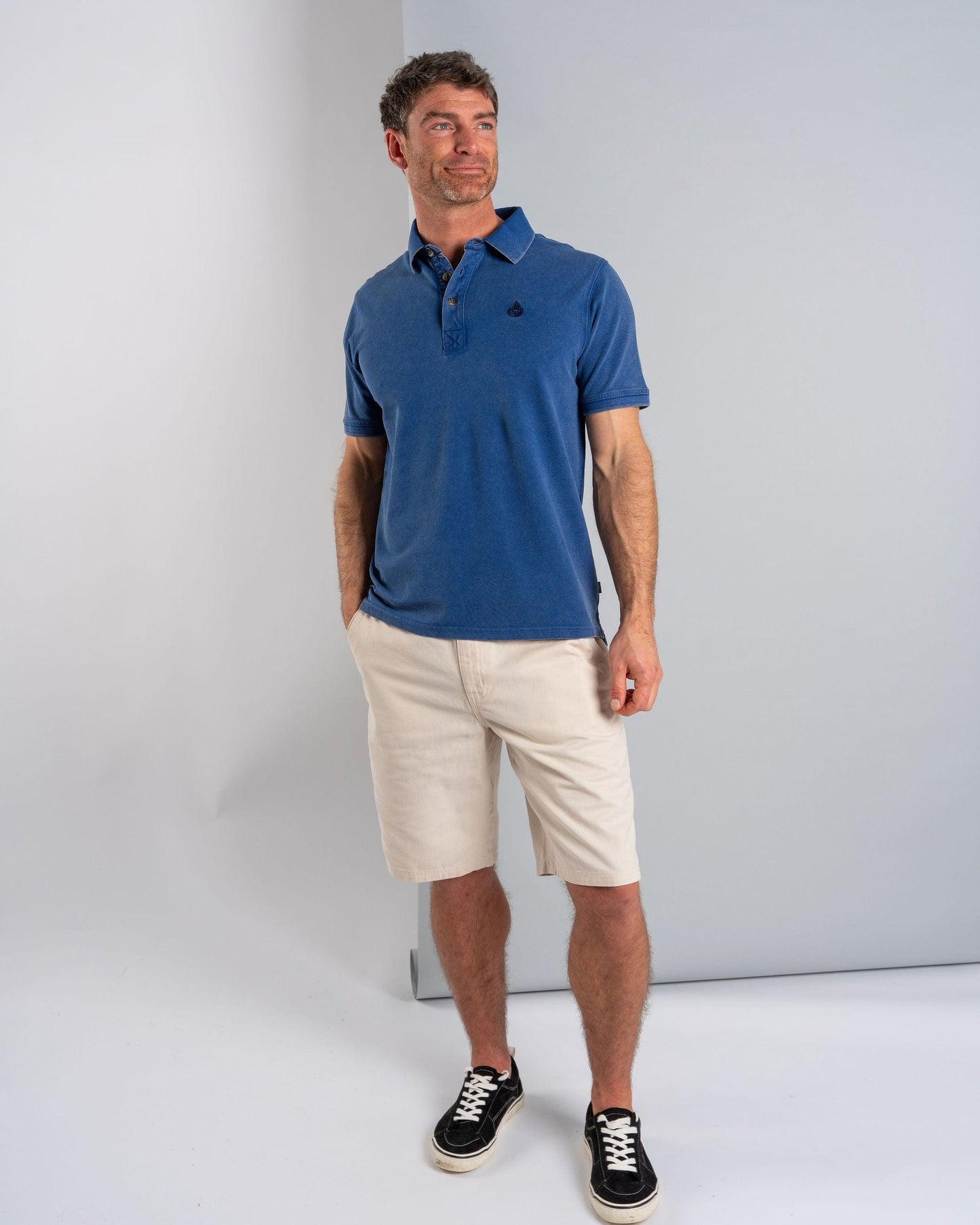 Seb - Mens Short Sleeve Polo - Blue