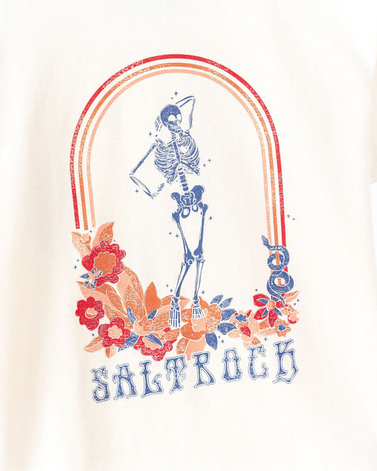 Floral Skelly - Kids Oversized T-Shirt - Cream