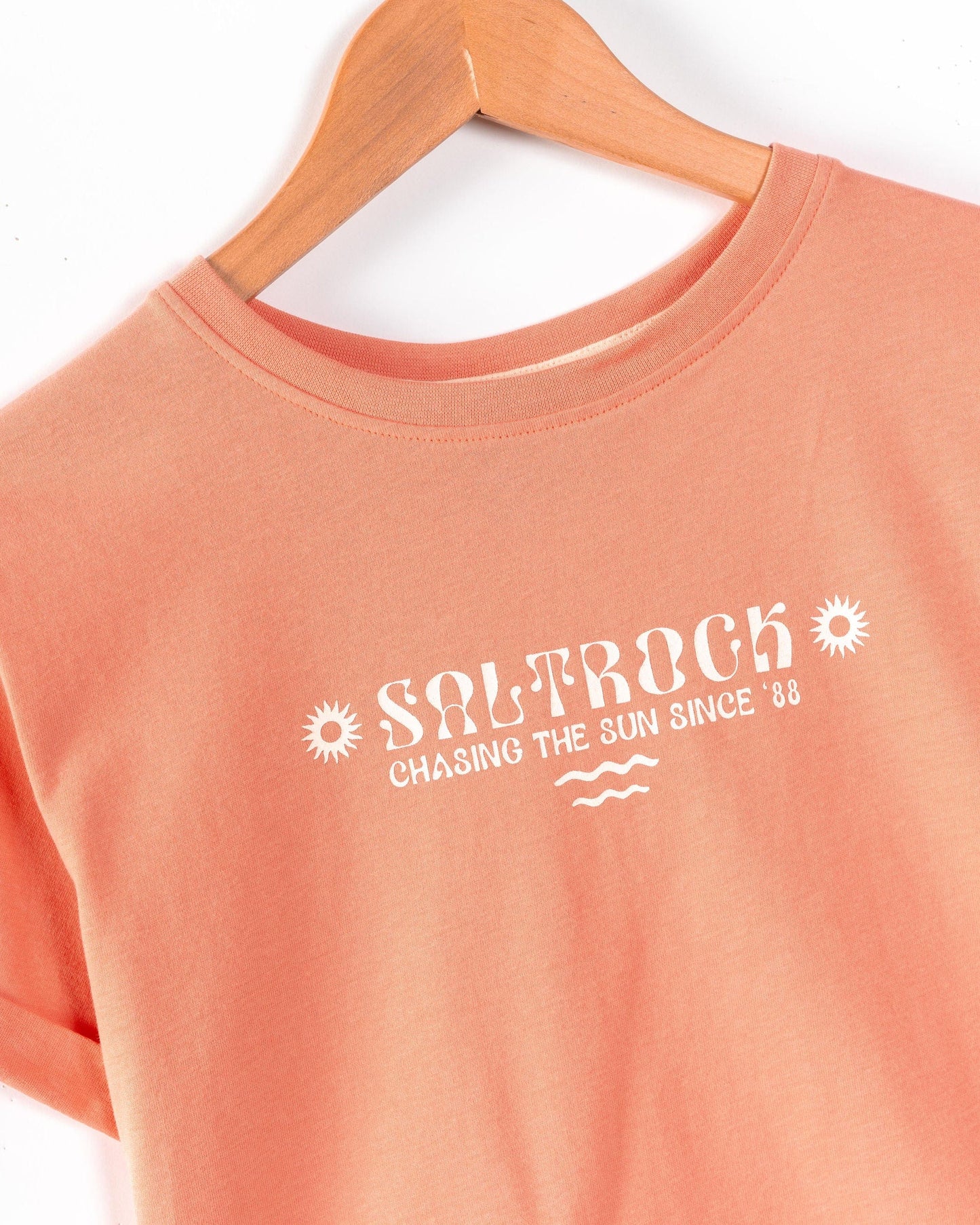 Sunrise - Kids Open Back Boxy T-Shirt - Coral