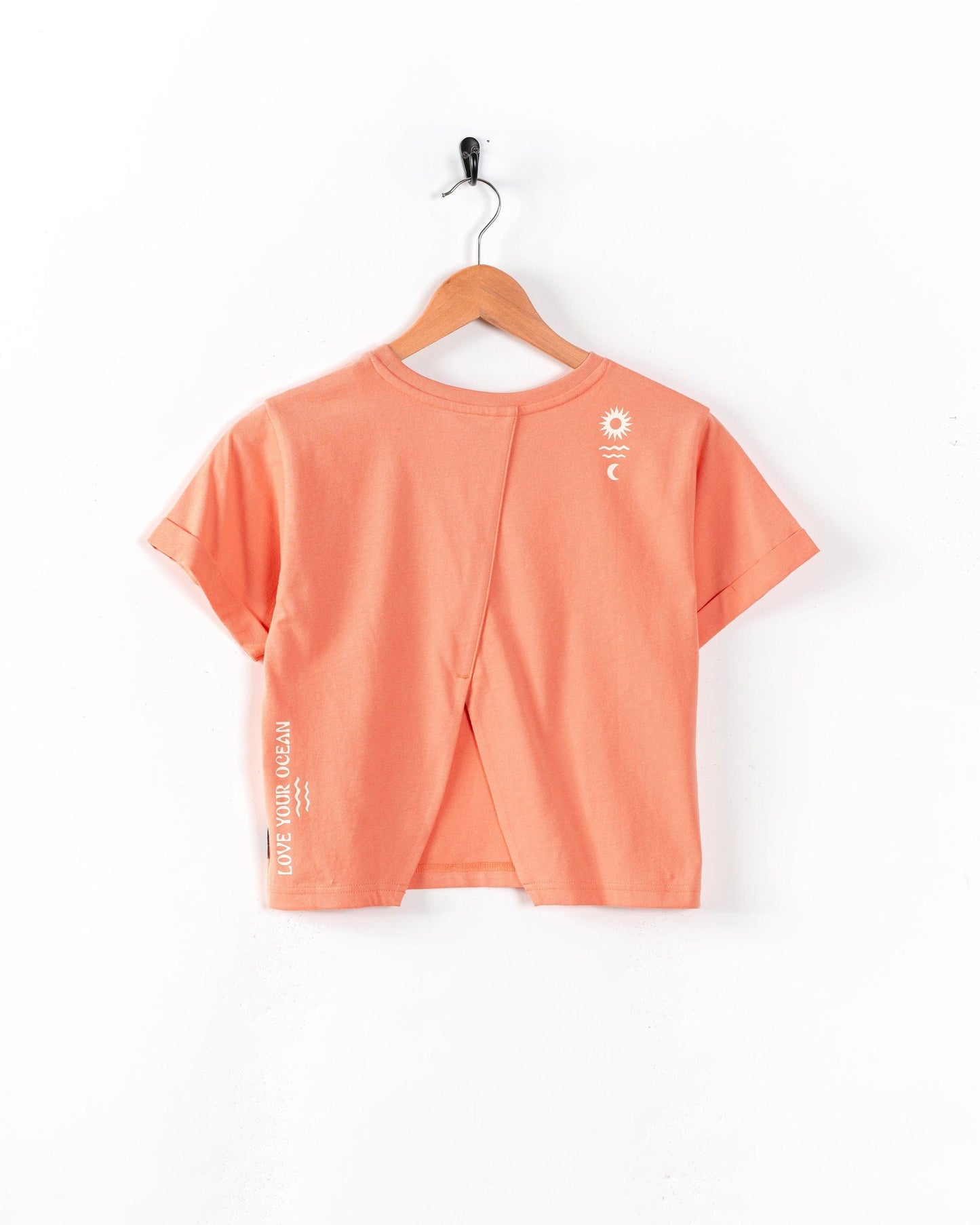 Sunrise - Kids Open Back Boxy T-Shirt - Coral