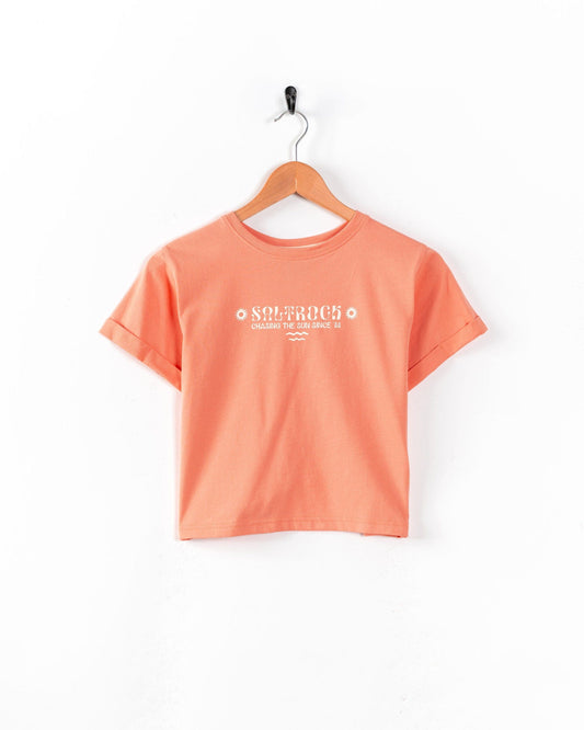 Sunrise - Kids Open Back Boxy T-Shirt - Coral