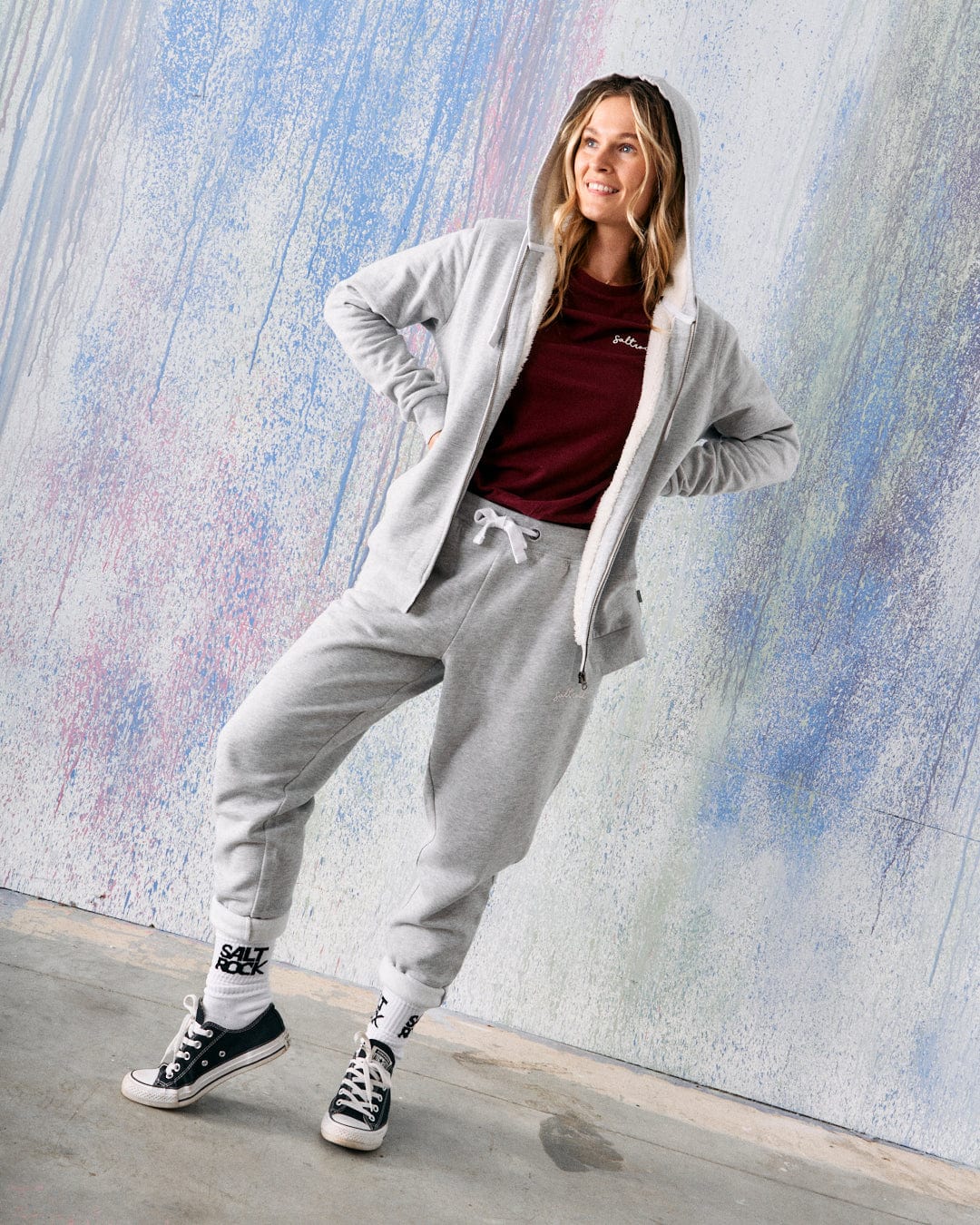 Velator - Womens Borg Lined Hoodie - Grey