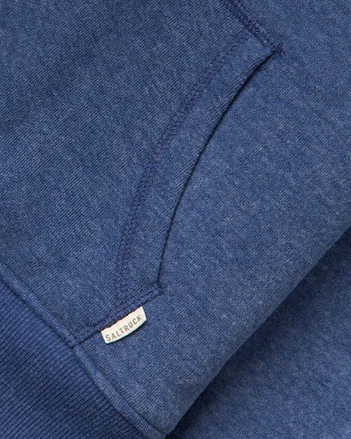 A close up of a Saltrock Velator - Womens Fur Lined Hoodie - Navy.