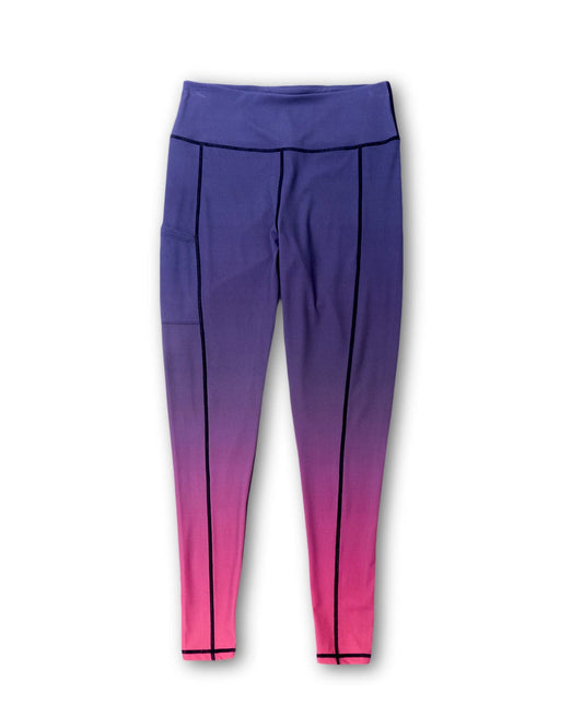 Vinyassa - Womens Ombre 4 Way Stretch Active Leggings - Purple