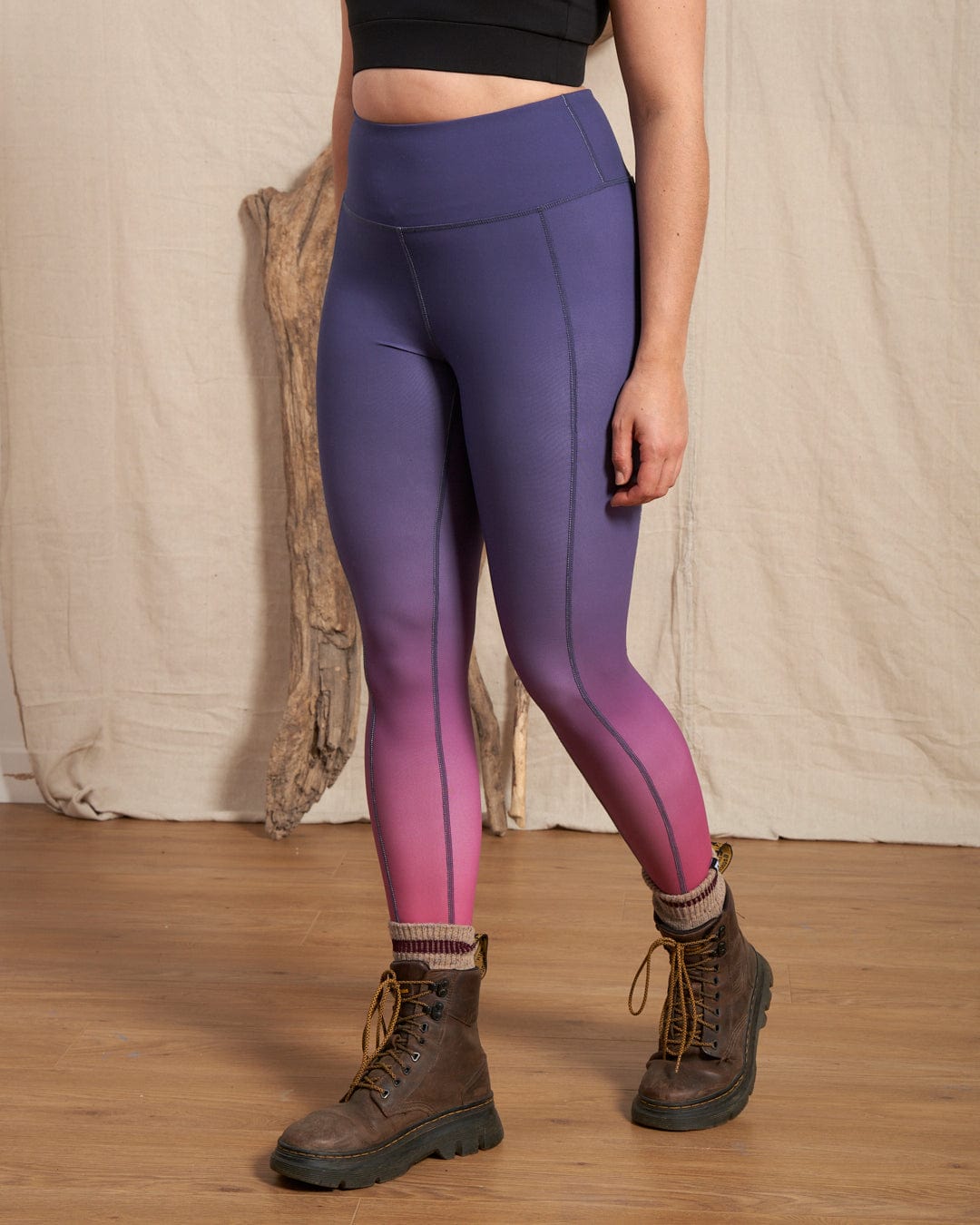 Vinyassa - Womens Ombre 4 Way Stretch Active Leggings - Purple