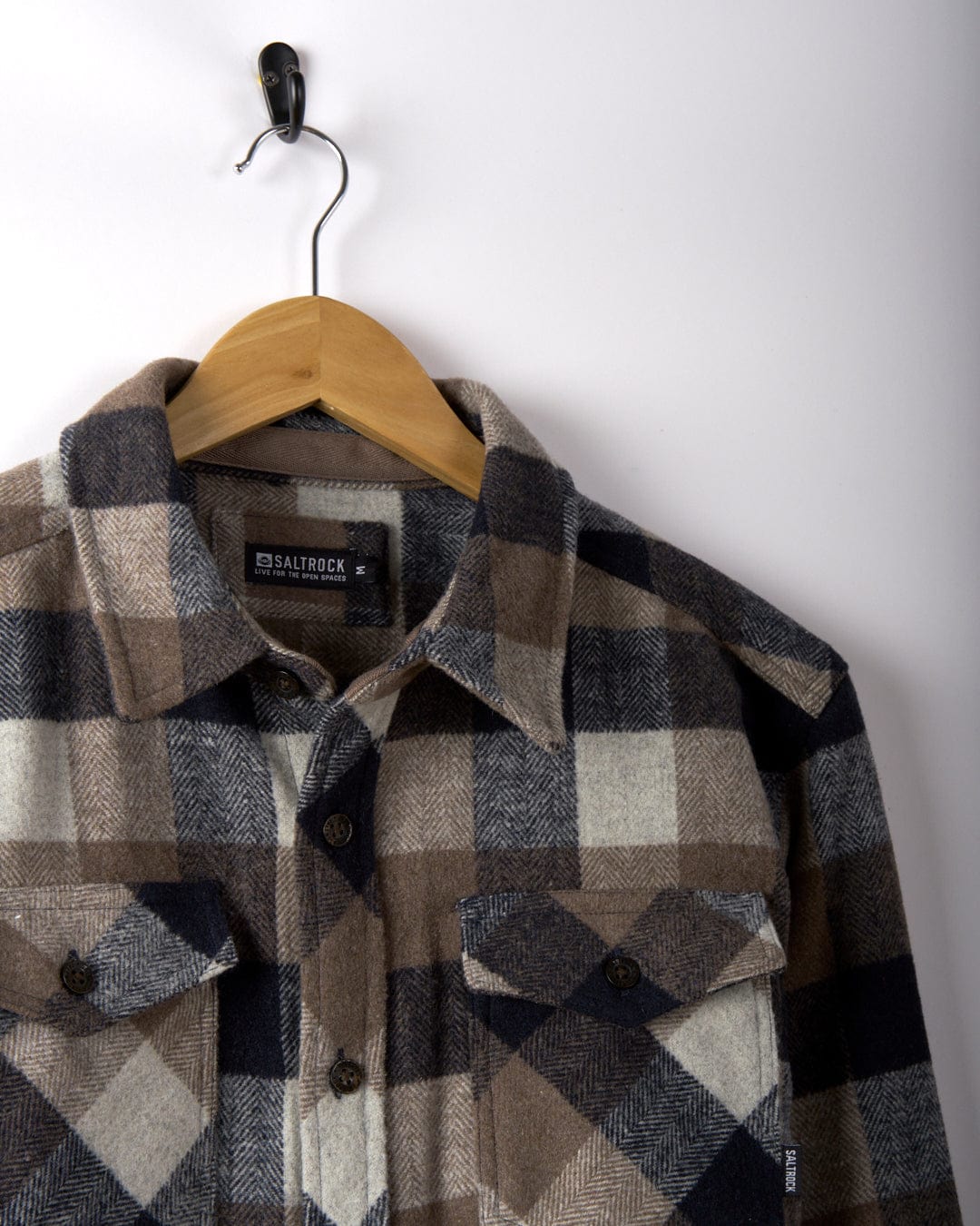 Wilfred - Mens Check Flannel Shirt - Brown