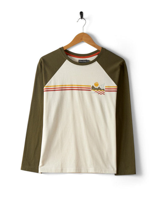 Winter Stripe - Womens Recycled Raglan T-Shirt - Cream