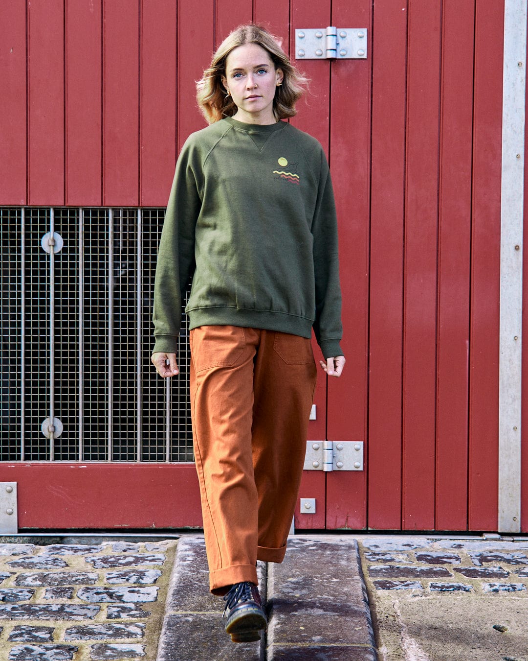 Winter Poster - Womens Recycled Oversized Sweat - Green