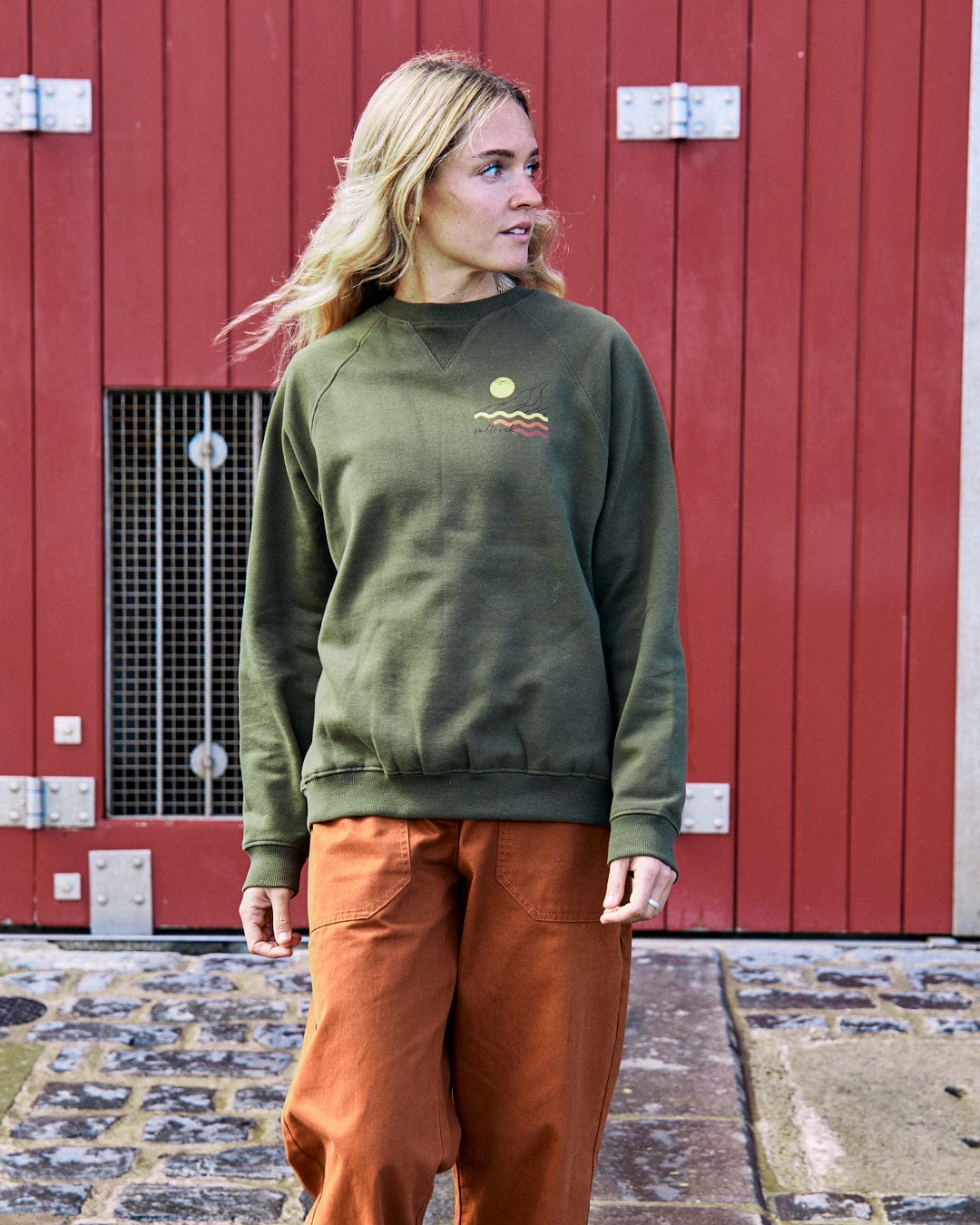 Winter Poster - Womens Recycled Oversized Sweat - Green