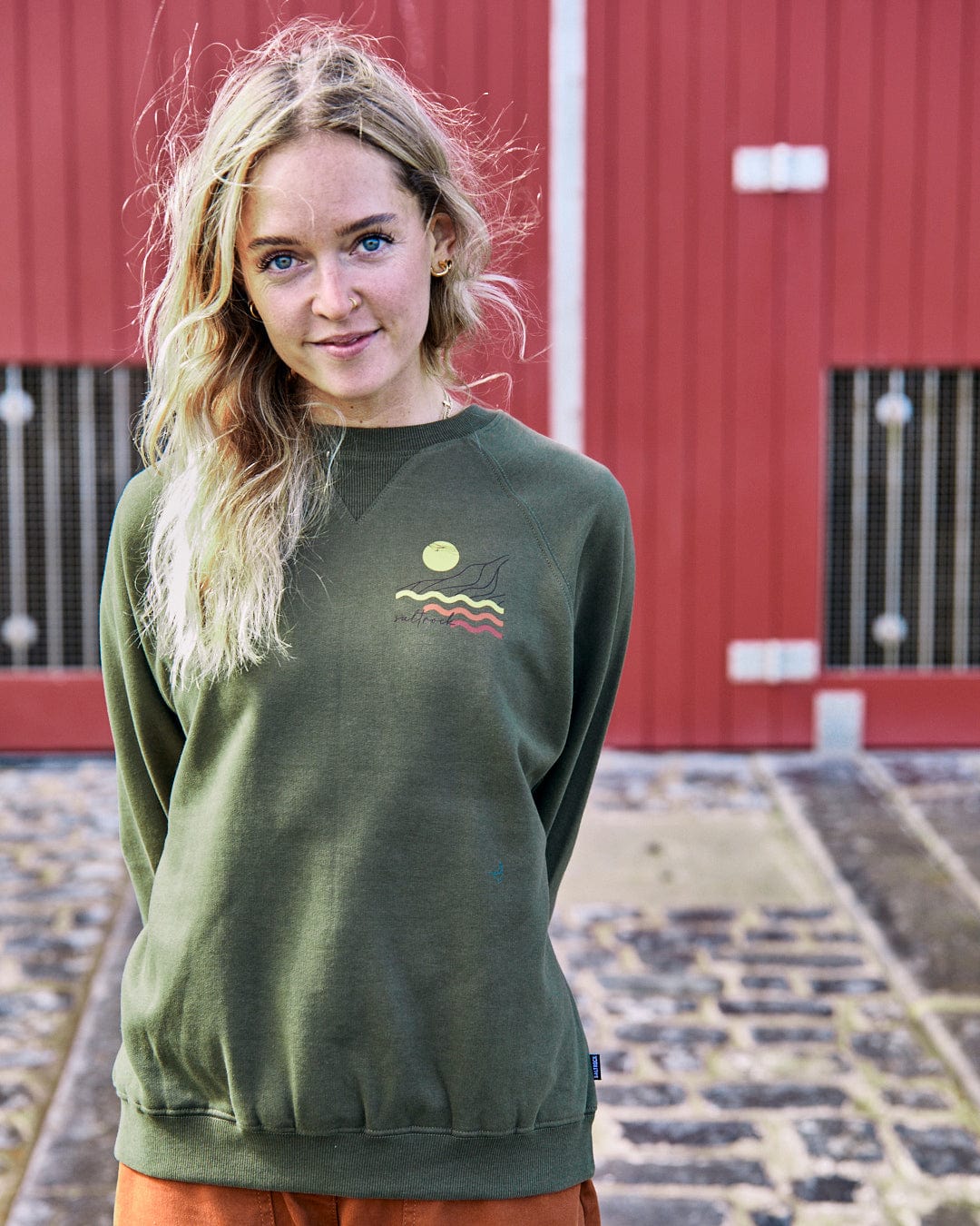 Winter Poster - Womens Recycled Oversized Sweat - Green