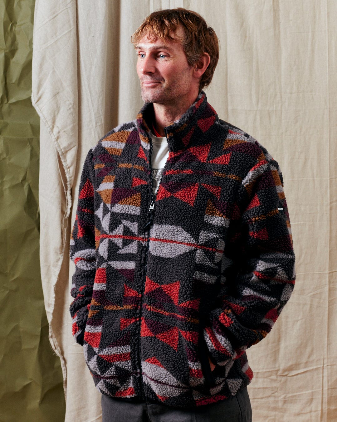 Wye Aztec - Mens Recycled Fleece - Multi