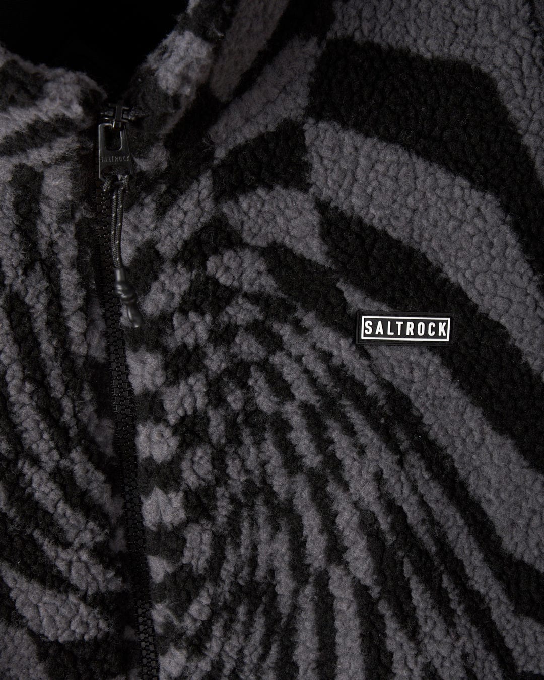 Warped! - Mens Recycled Oversized Zip Fleece - Black