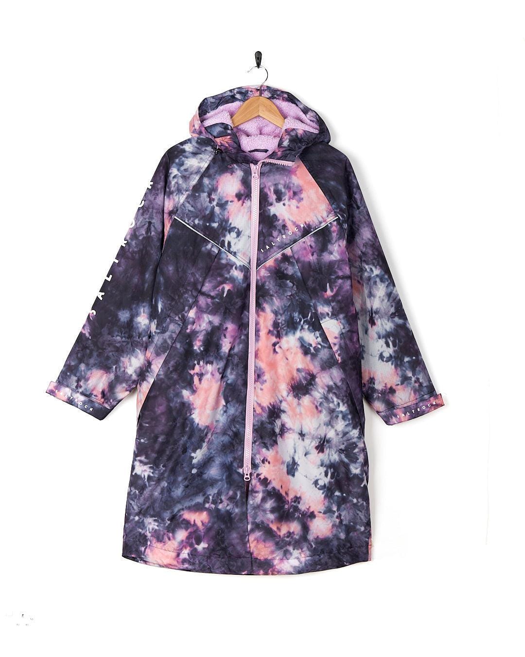 Four Seasons - Womens Waterproof Changing Robe - Tie Dye Pink - Saltrock