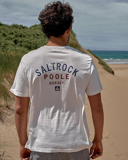 Location - Mens T-Shirt - Poole - White - Saltrock
