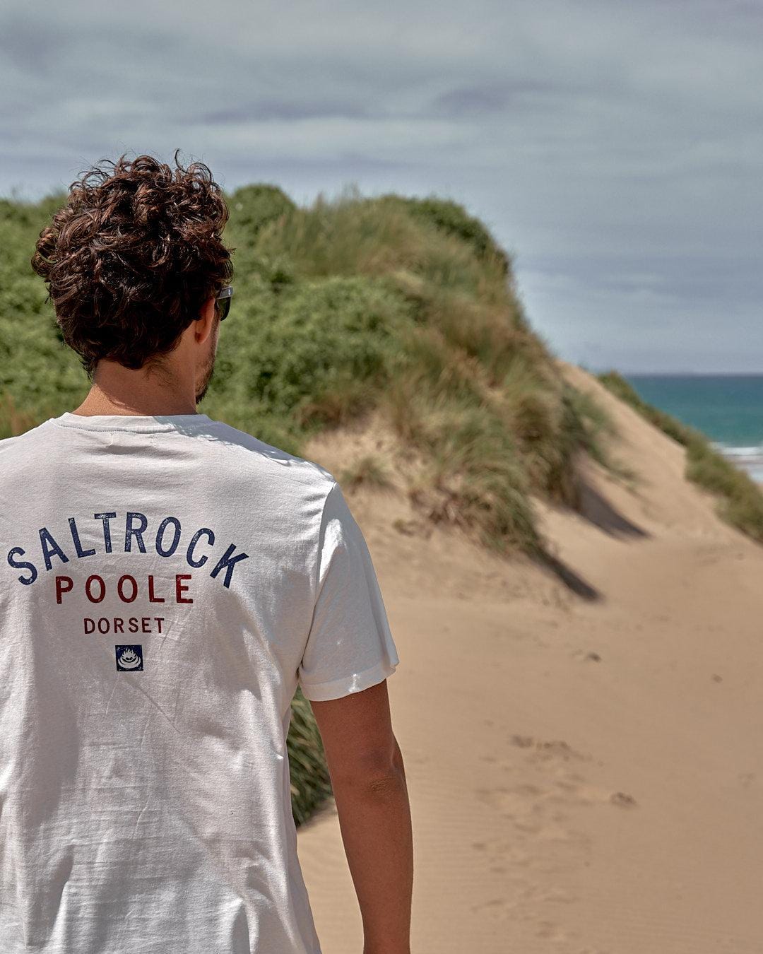 Location - Mens T-Shirt - Poole - White - Saltrock