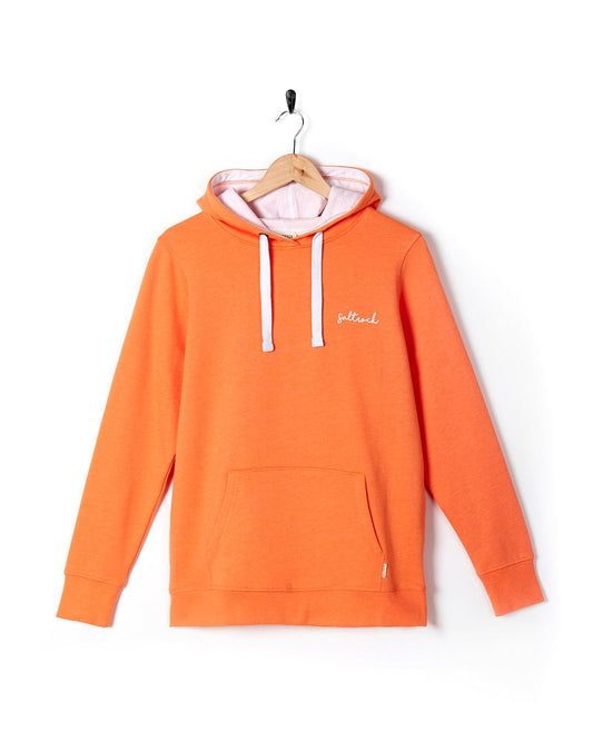 A Velator - Womens Pop Hoodie - Light Orange from Saltrock with a white logo on it.